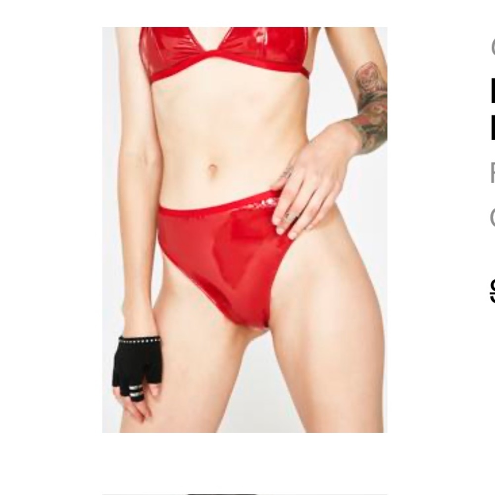 Red Vinyl high waisted bottoms